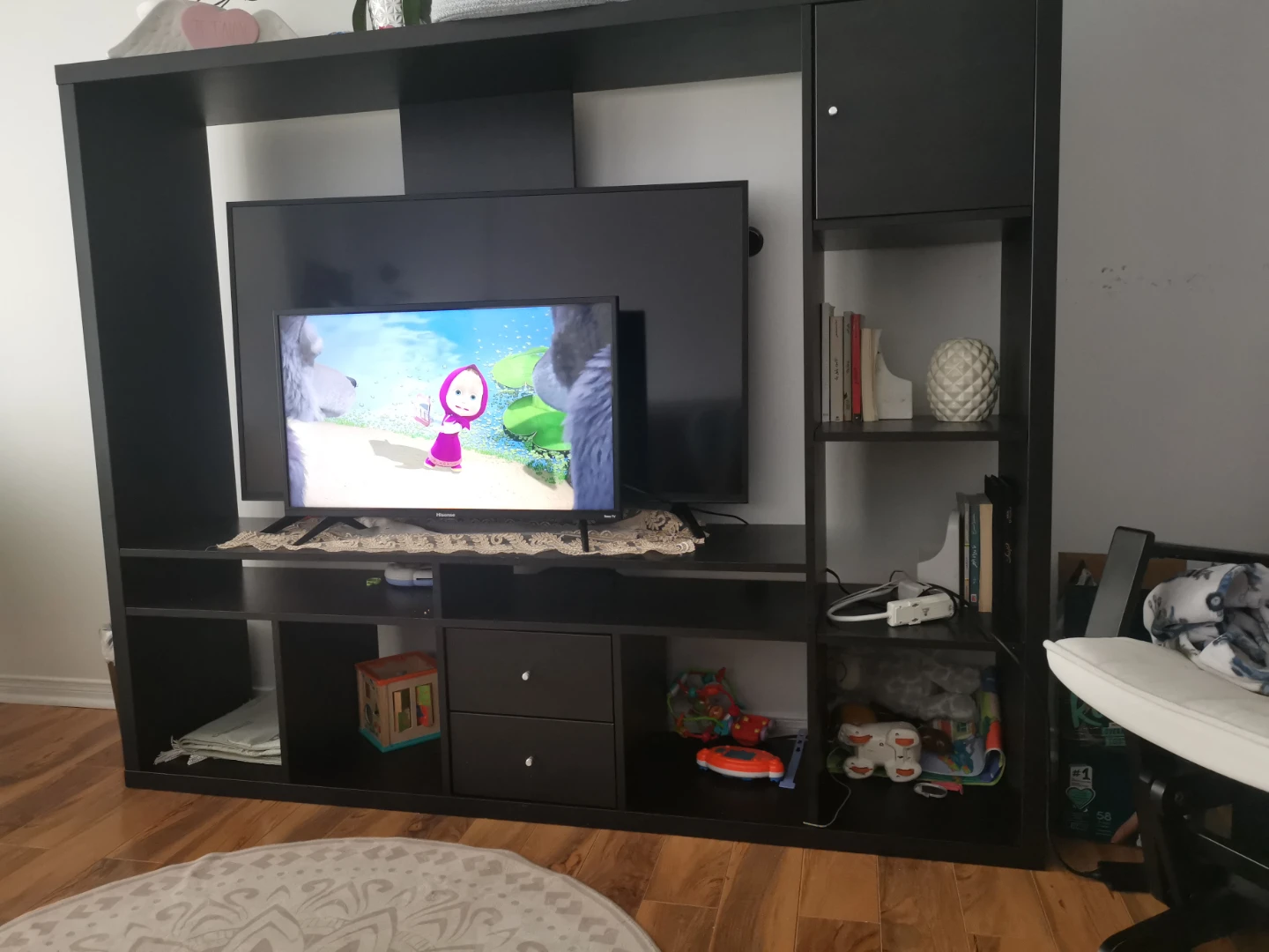 Black TV Stand and Entertainment Unit