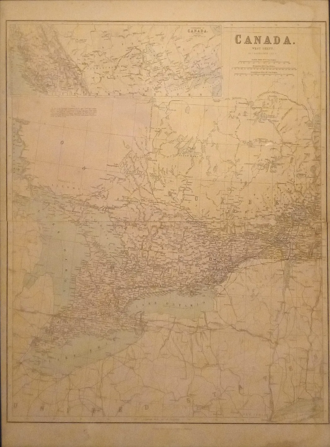 West Sheet of Map of Canada 1880's Framed image indicator(2)