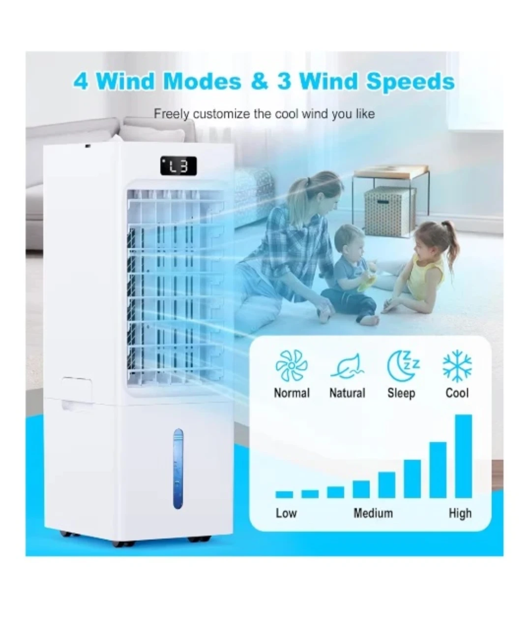 Portable Air Cooler with 4 Wind Modes - photo 2