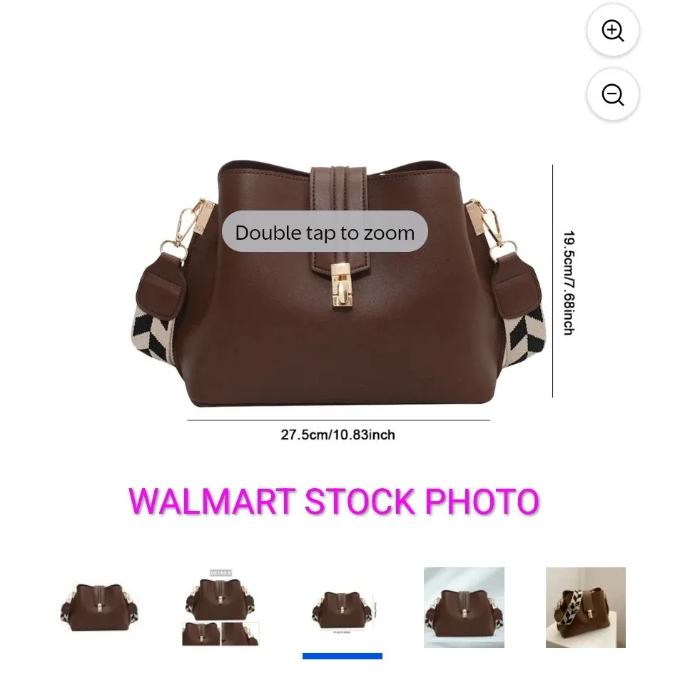 Brown Faux Leather Crossbody Bag #cleanout image indicator(8)