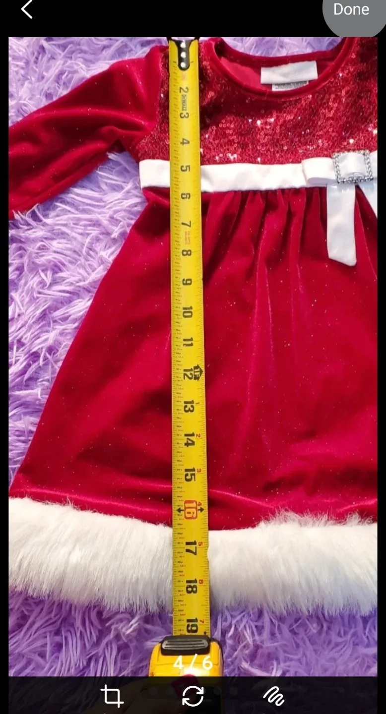 Bonnie Baby Red  Christmas Dress - Size 24M #Cleanout image indicator(3)