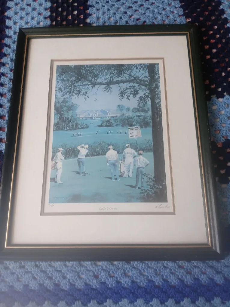 Framed 'Golfer's Dream' Art Print