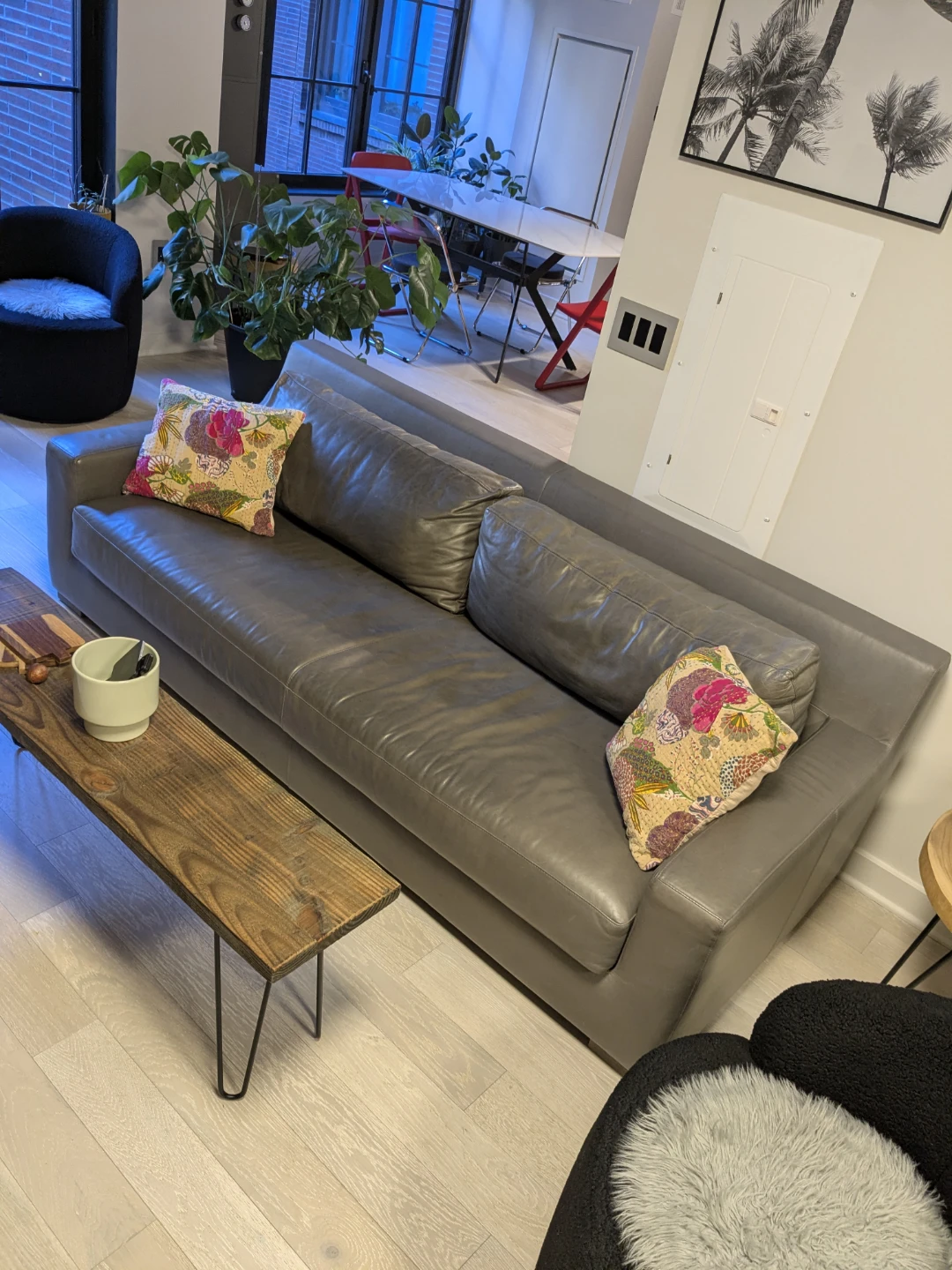 RH Restoration Hardware Leather Sofa - photo 3