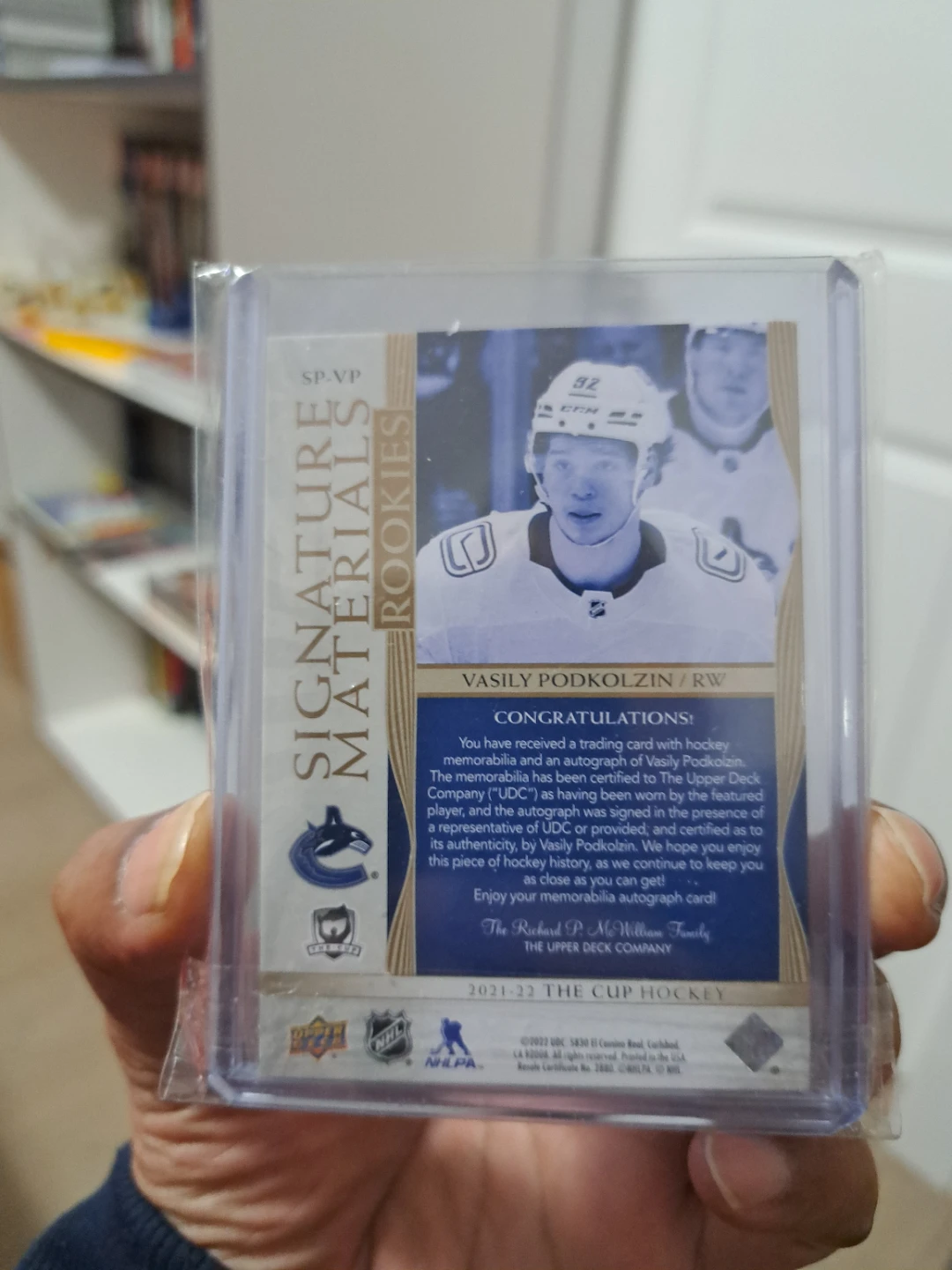 Vasily Podkolzin Signature Rookie Card - photo 2