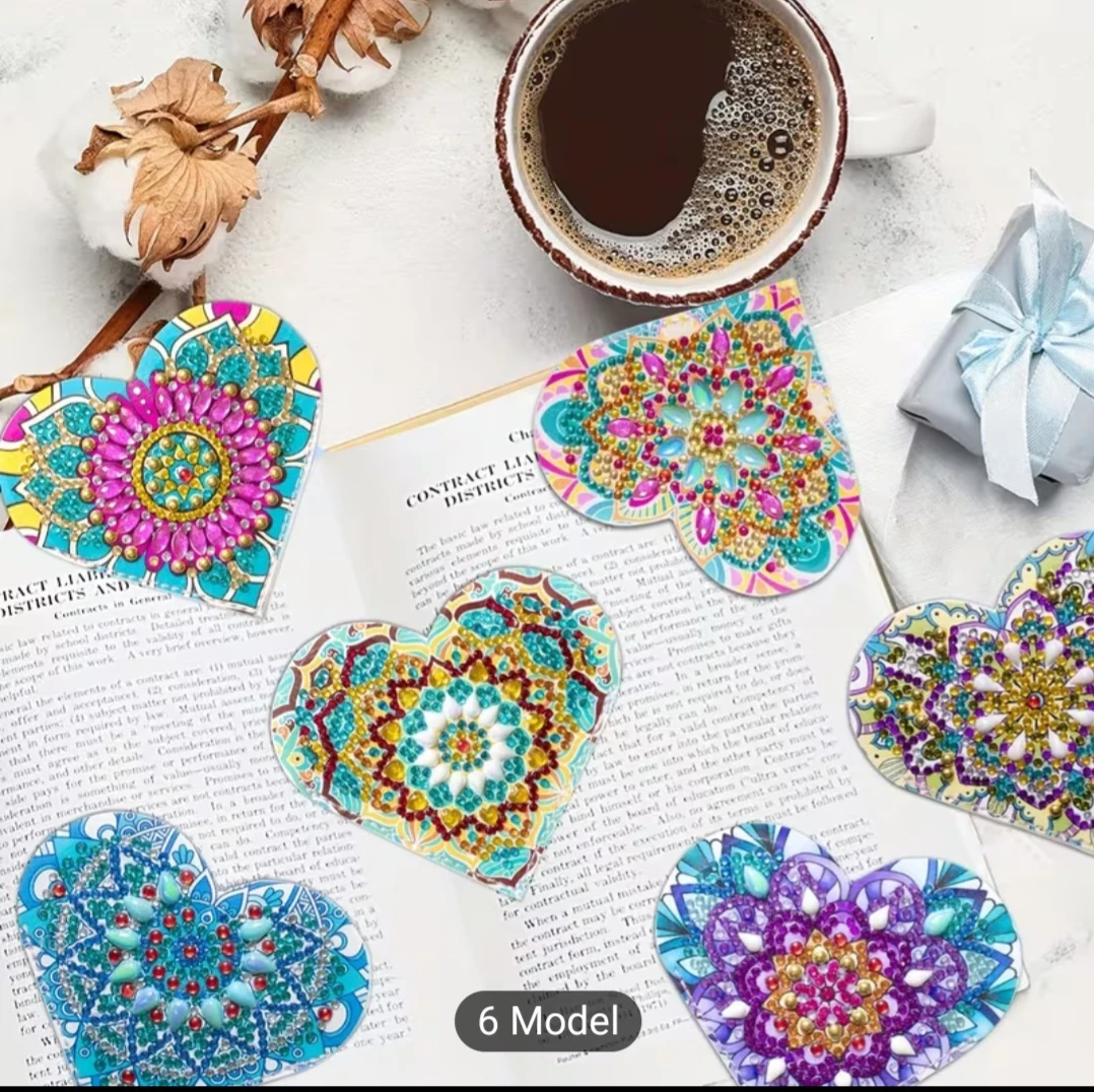 Diamond Painting Heart Coasters - Set of 6