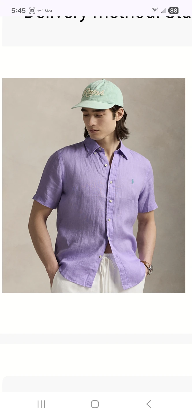 Polo Ralph Lauren Purple Linen Shirt - Size L