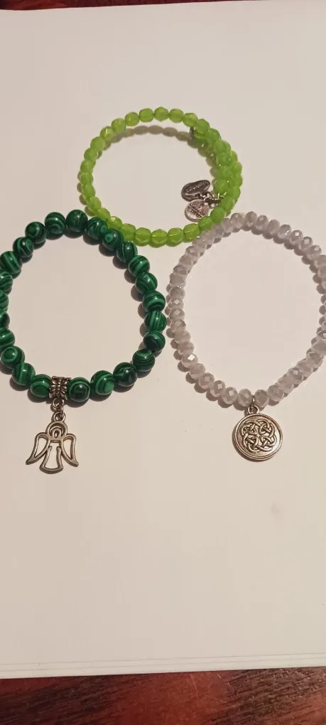Set of 3 Beaded Bracelets with silver charms image indicator(2)