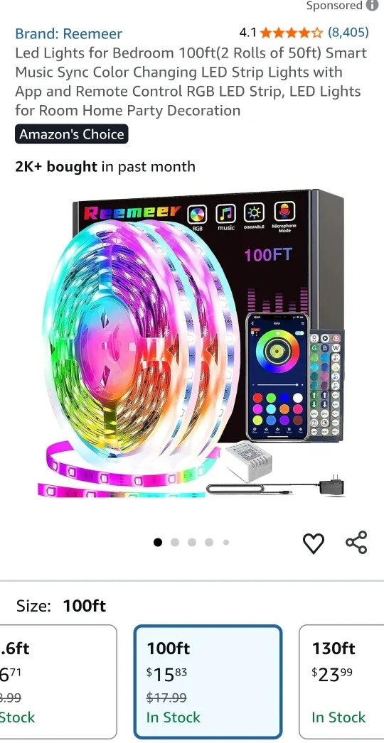 #Cleanout Reemeer 100ft LED Strip Lights