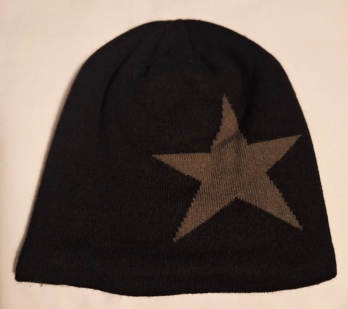 #Cleanout Black Beanie with Star Design