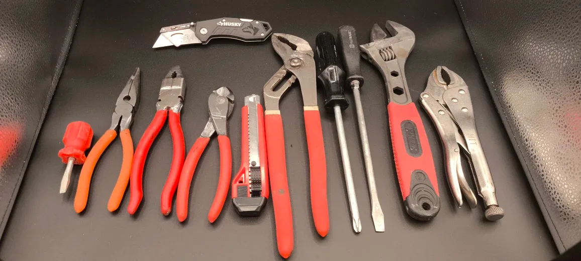 Premium Red Pro Tool Kit – Includes 12'' Adjustable Wrench