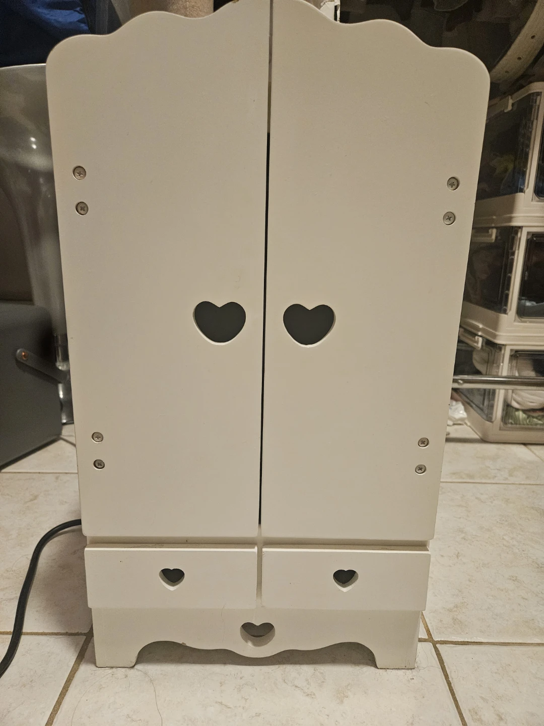 White Wooden Doll Wardrobe - photo 2