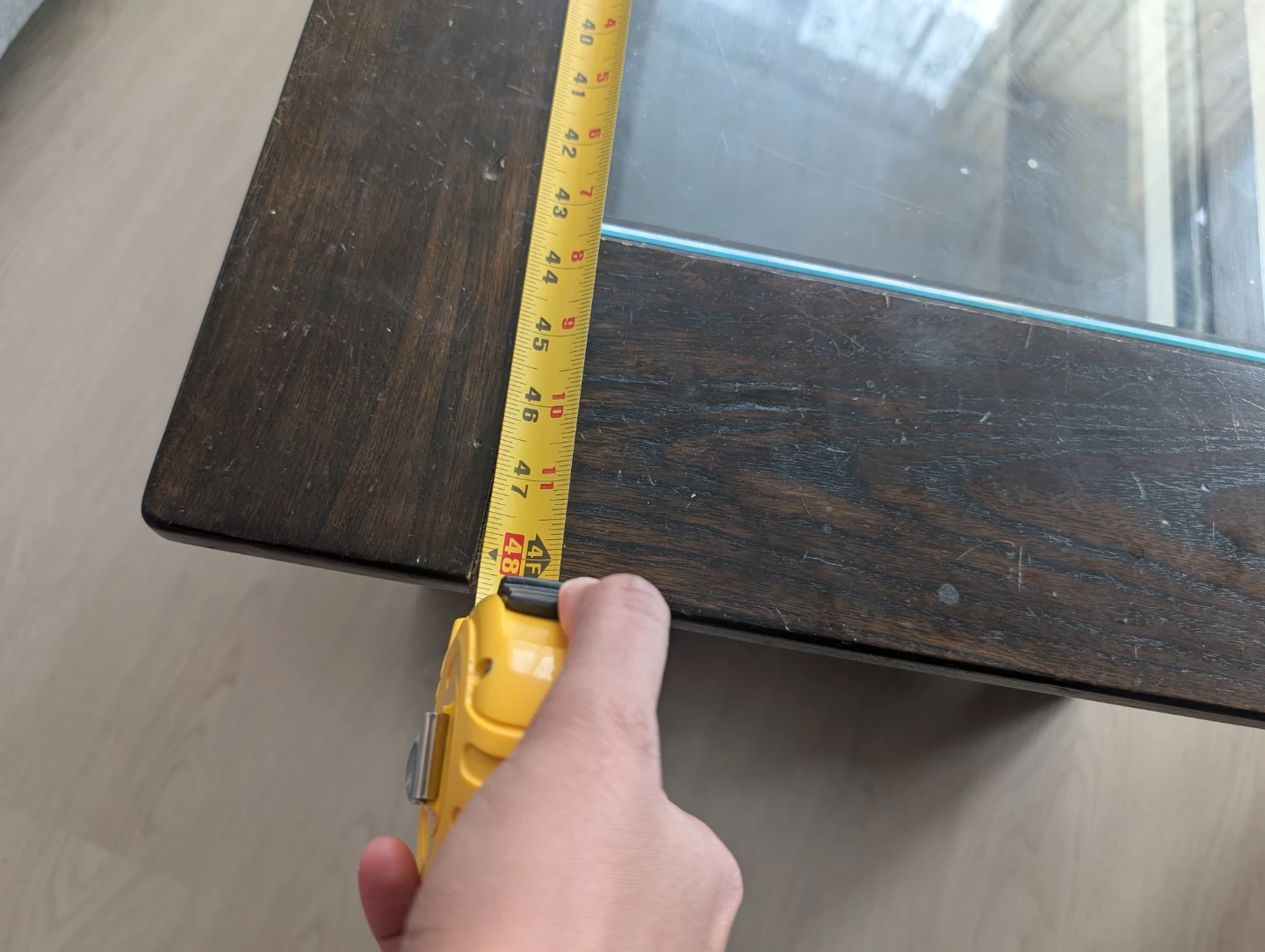 Dark Brown Wood & Glass Coffee Table - photo 5
