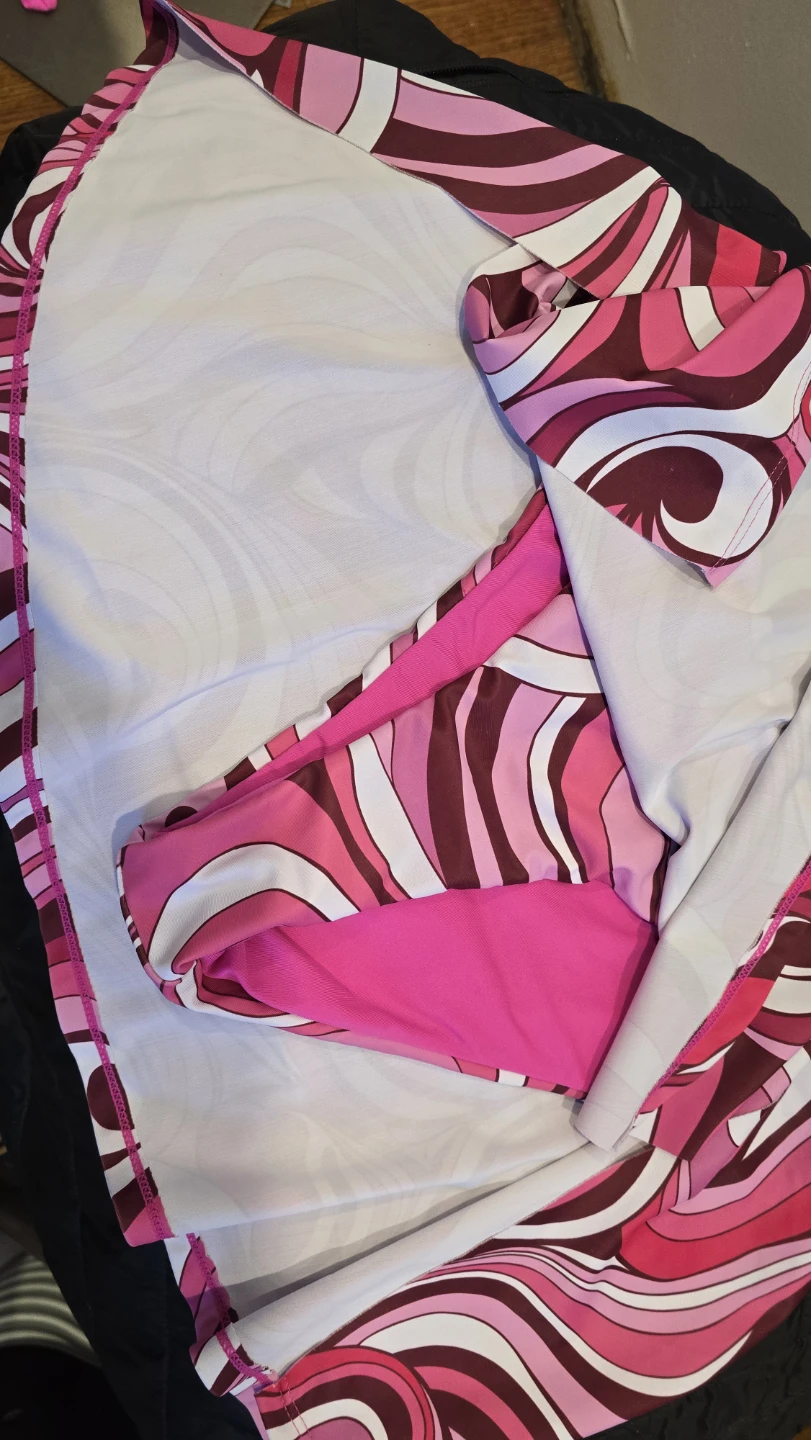 Pink Patterned Swimsuit skirt with panty M #Cleanout - photo 2