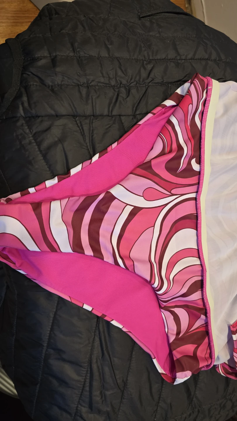 Pink Patterned Swimsuit skirt with panty M #Cleanout - photo 3