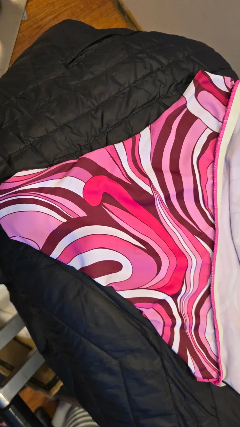 Pink Patterned Swimsuit skirt with panty M #Cleanout image indicator(4)