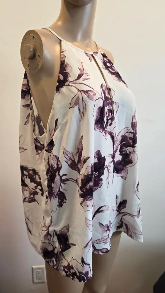 Floral Print Halter Top M/L #Cleanout