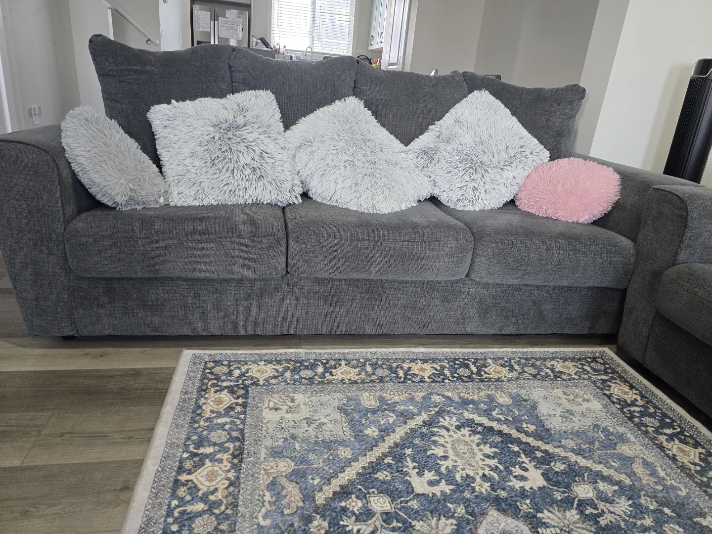 Ashleys Grey Three-Seat Sofa x2 - photo 2