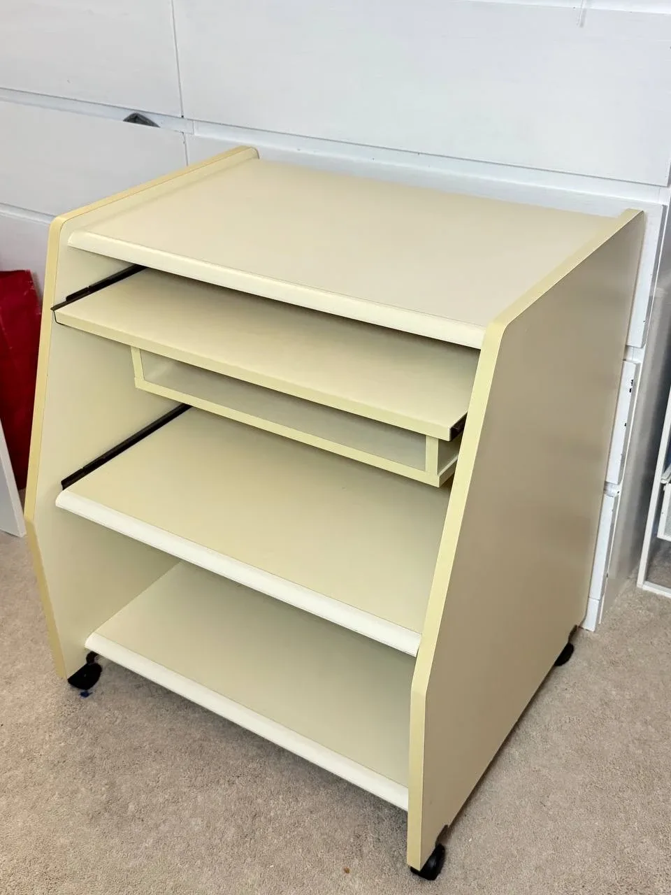 Rolling Beige Utility Cart