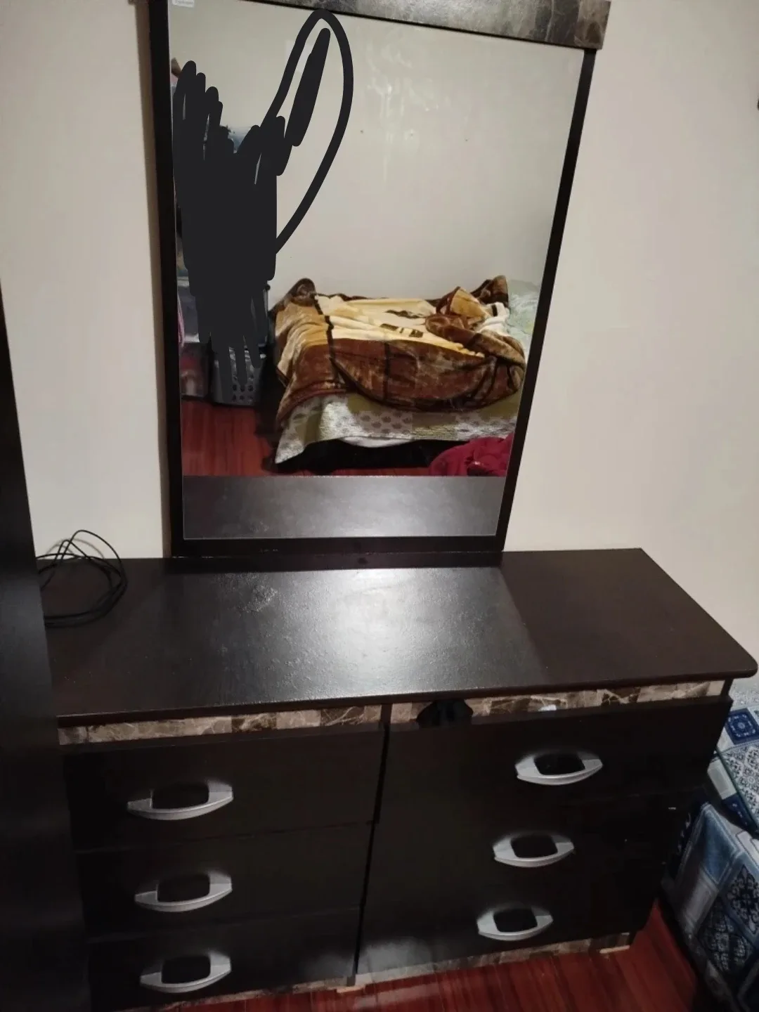 Dresser with Mirror - Dark Brown