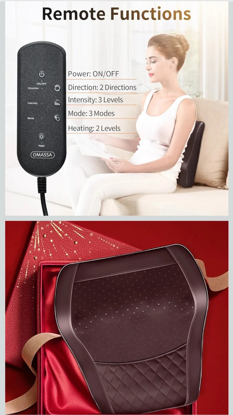Omassa Shiatsu Massage Pillow with Heat - New in Box! - photo 3