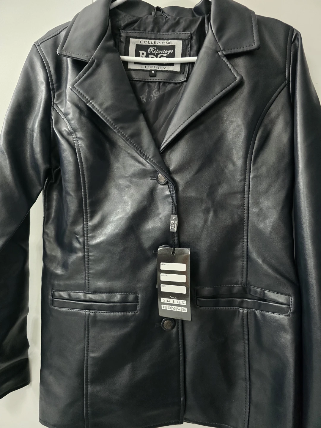 Brand new RDG Black Faux Leather Blazer, Size M - photo 2