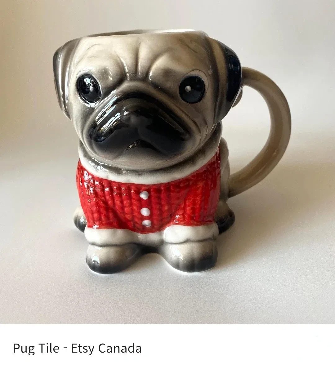 (NEW) Pug Mug with Red Sweater for Christmas 🎁- #Cleanout