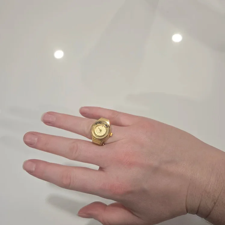 Vintage Quartz Gold Ring Watch #Cleanout image indicator(5)