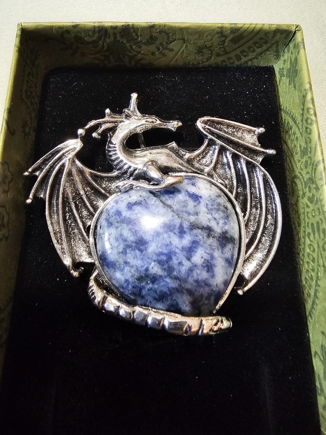 Dragon pendant with Blue Aventurine Stone