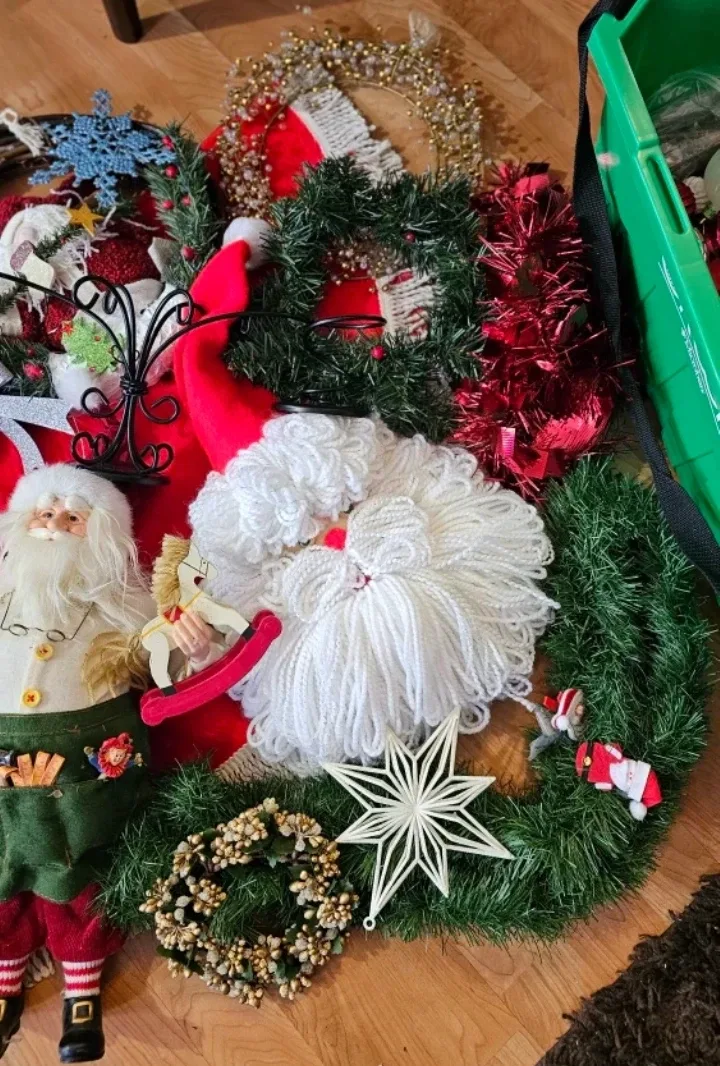 "#Cleanout - Christmas Decorations - Wreaths, Ornaments, Santa image indicator(5)