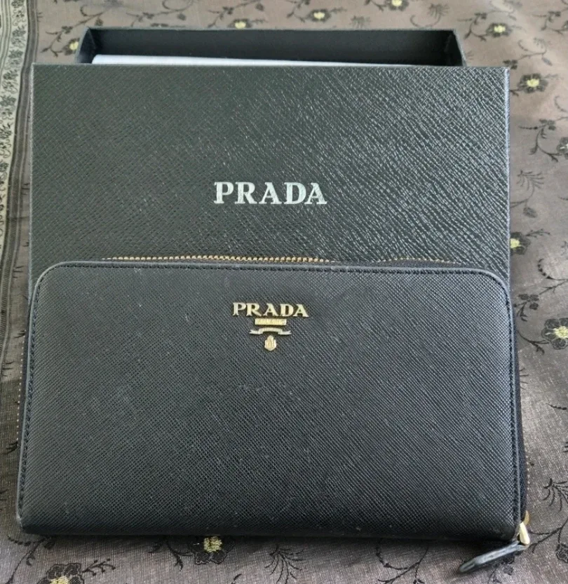 Prada Black Leather Wallet with Box