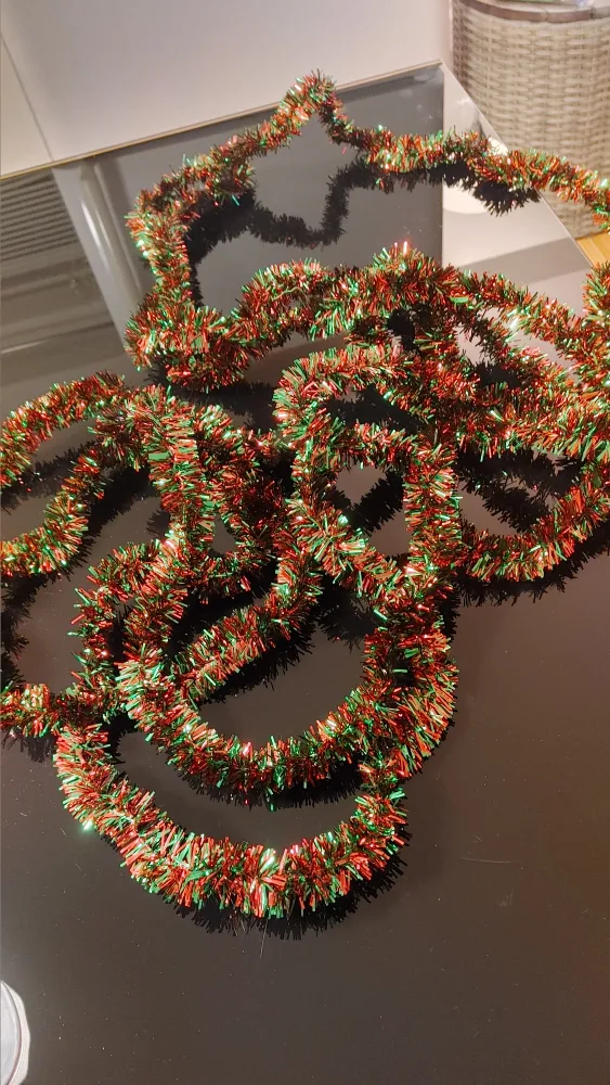 Christmas Tinsel Garland - Red and Green