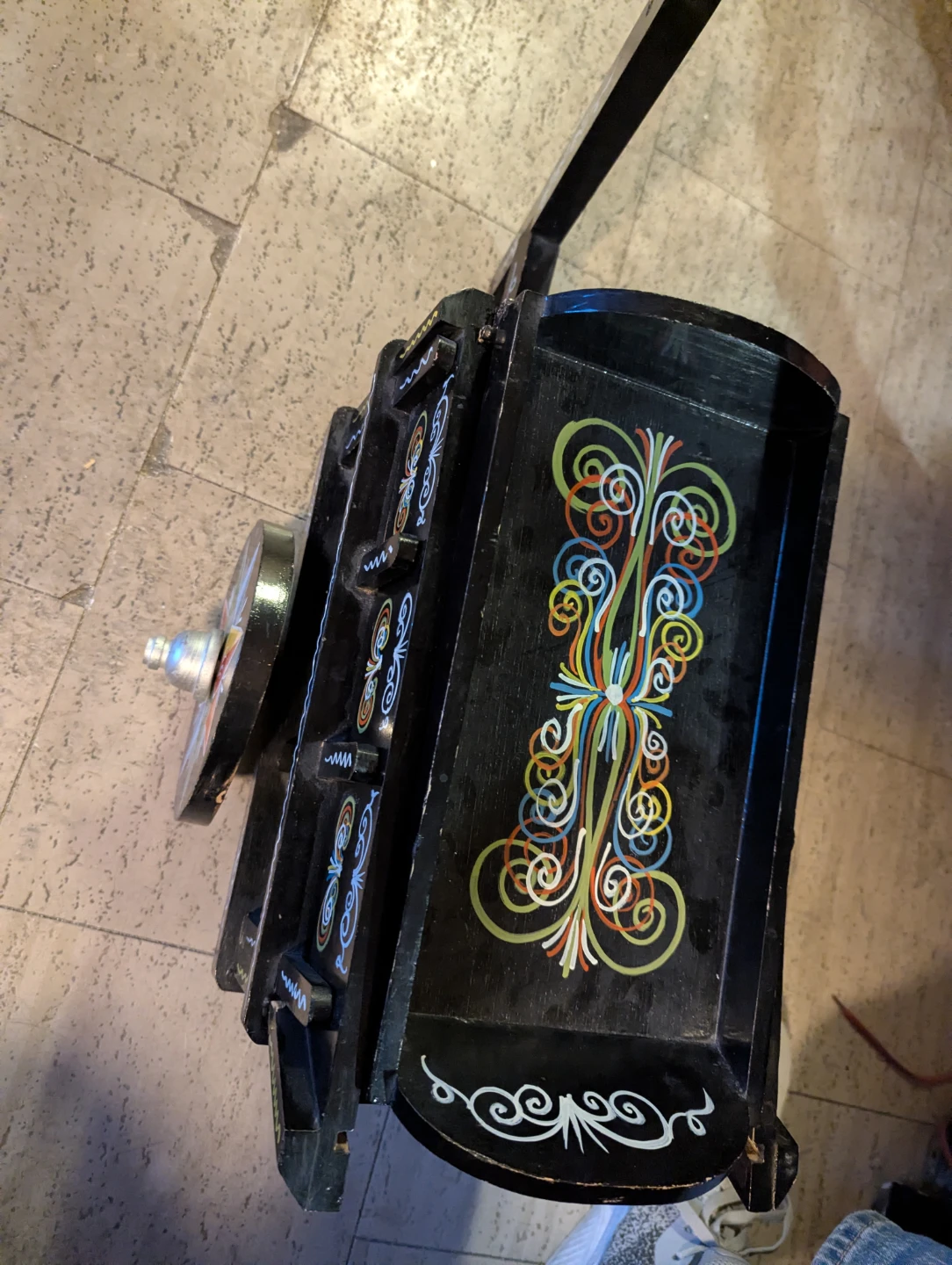 Decorative Black Wooden Cart hand painted from Costa Rica - photo 2