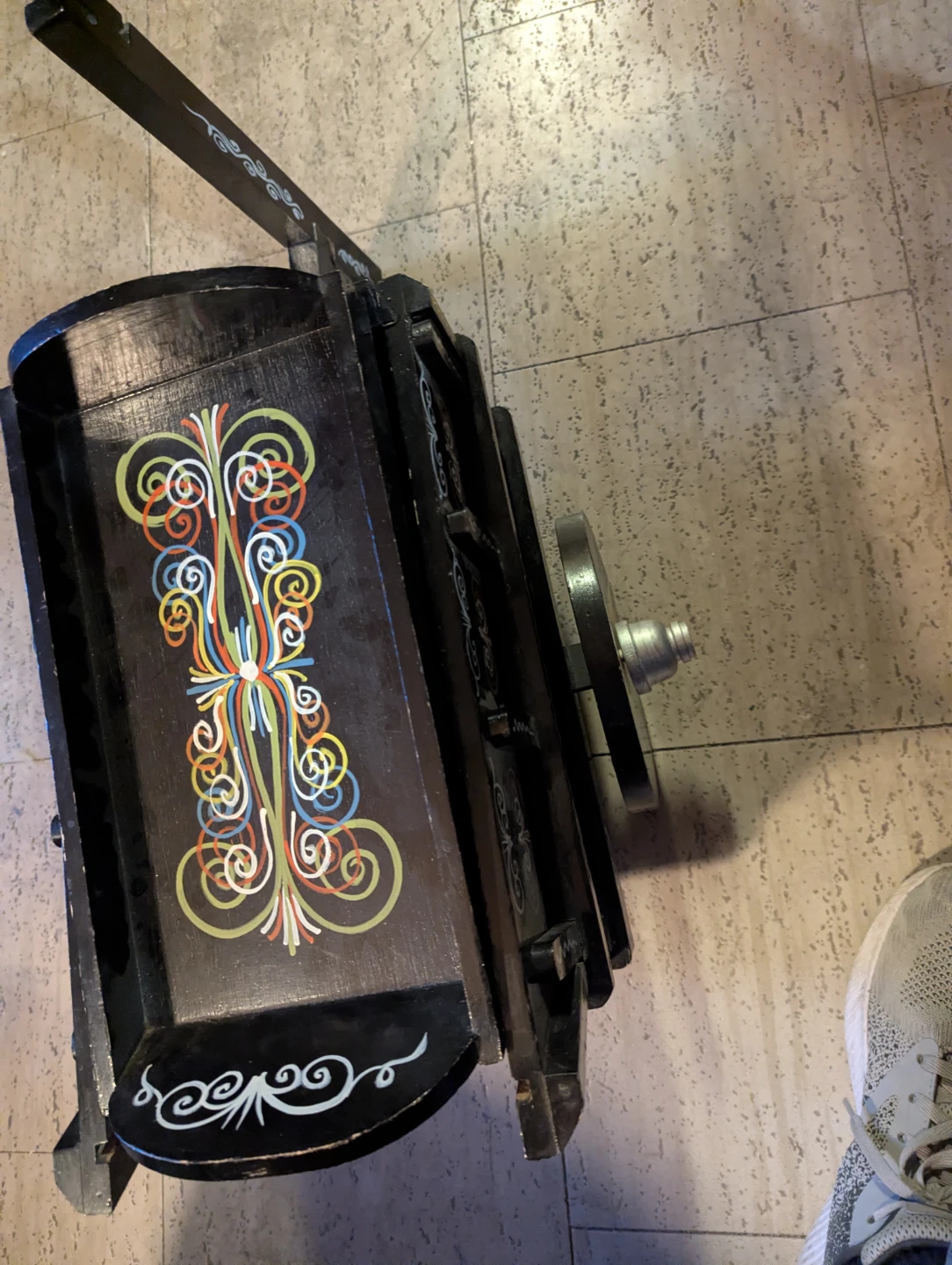 Decorative Black Wooden Cart hand painted from Costa Rica - photo 3