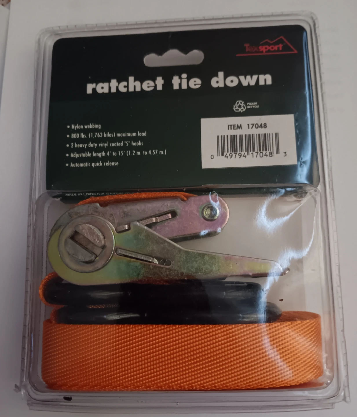 Texsport Ratchet Tie Down - New in Package!