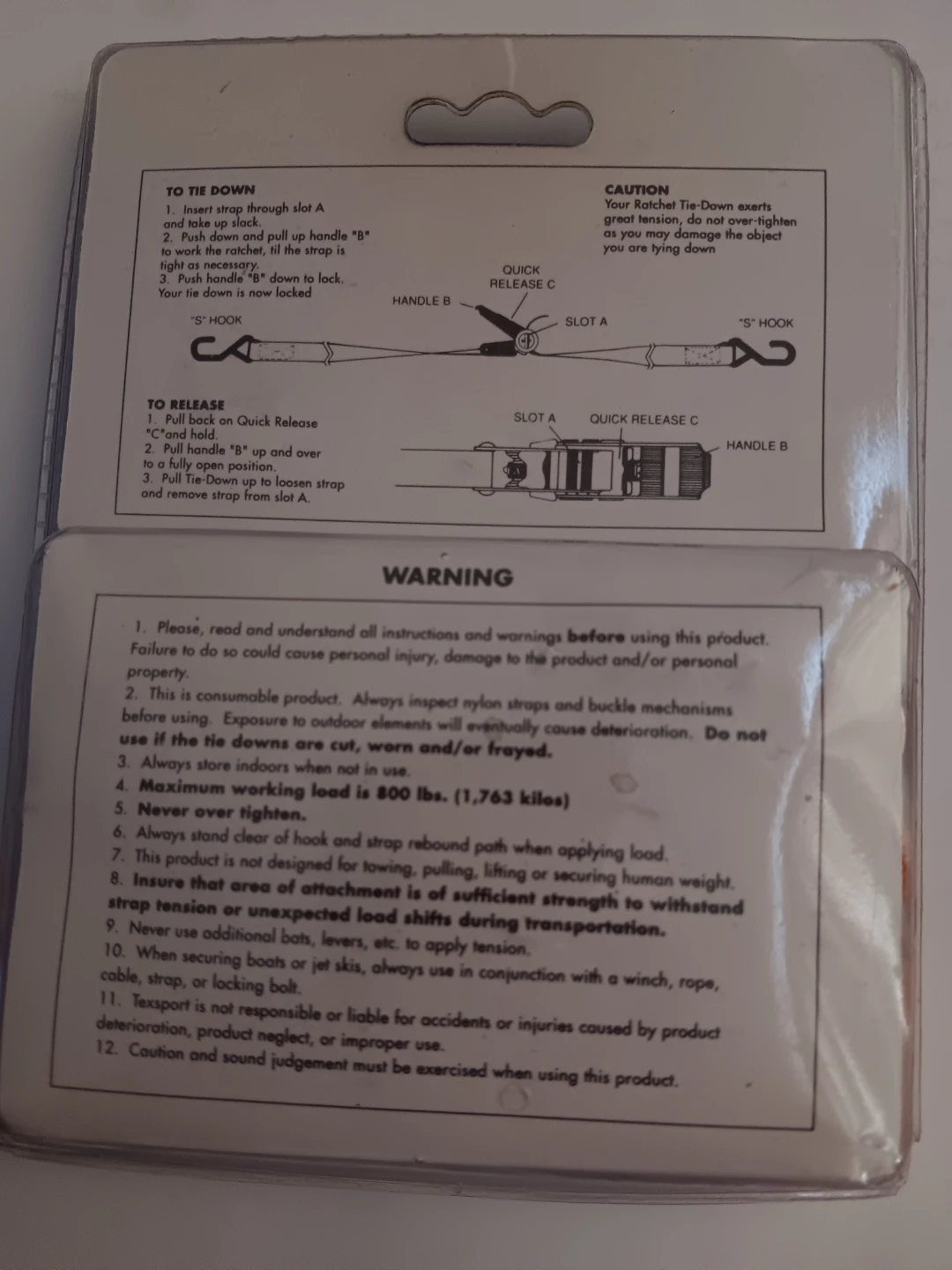 Texsport Ratchet Tie Down - New in Package! - photo 2