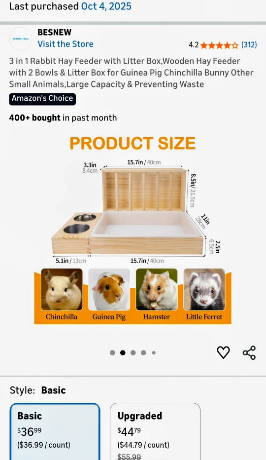 BESNEW Rabbit Hay Feeder with Litter Box - photo 2