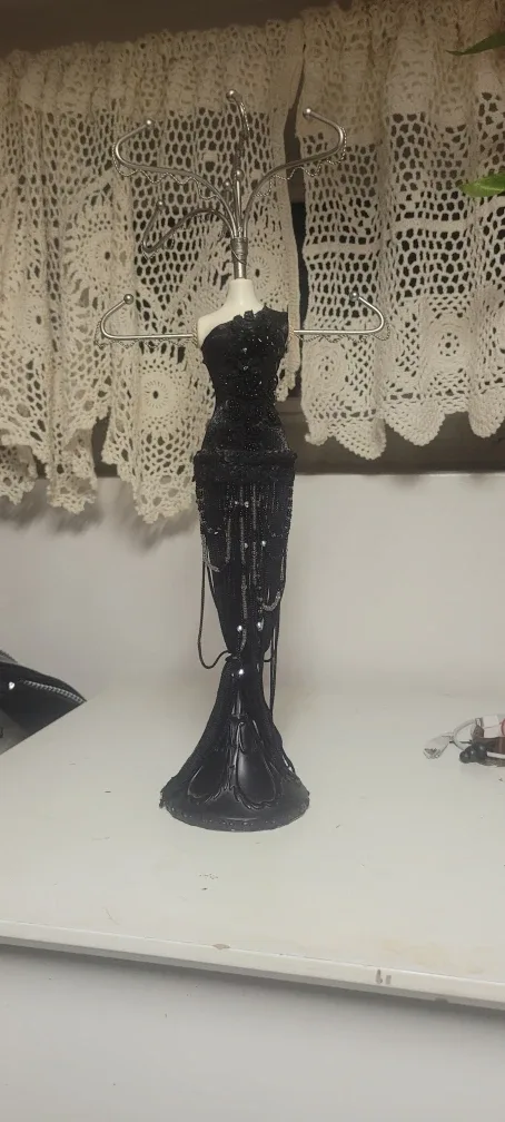 Black Dress Form Jewelry Holder
