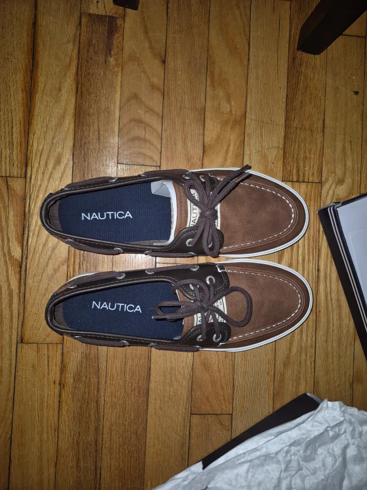 Nautica Brown Boat Shoes, Size 9.5