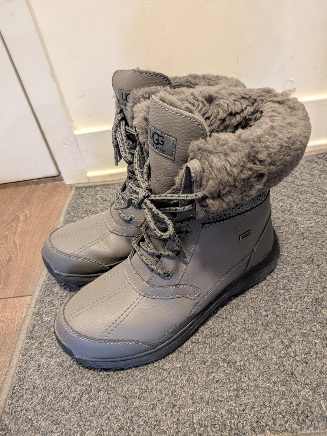 UGG Adirondack III Waterproof Boots - Grey, Size 8.5
