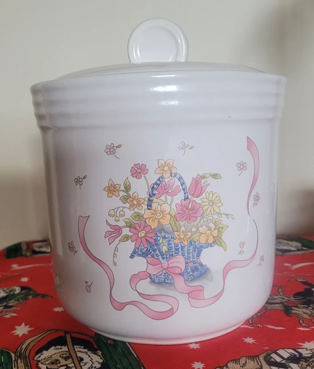 Vintage Floral Ceramic Canister🥕# clearout