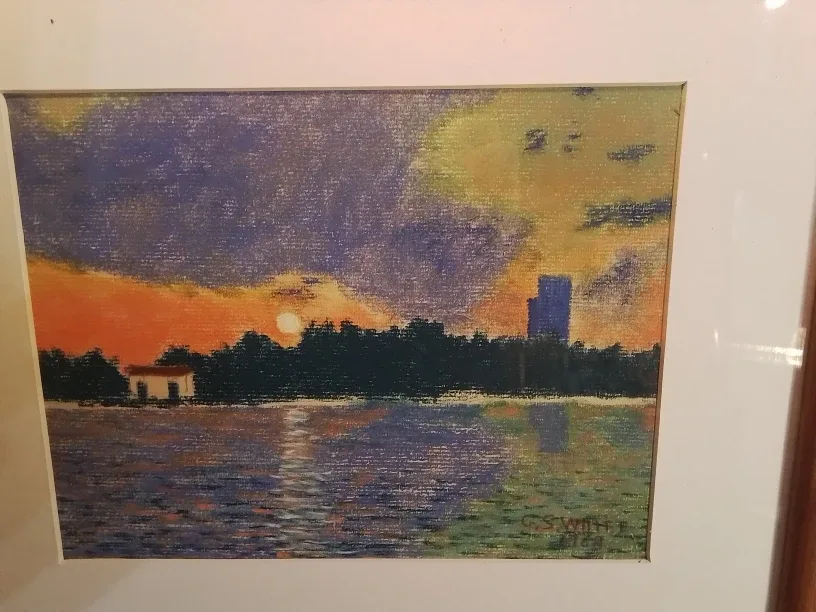 Original Pastel Painting C.S. White 1969 15.25x12.25" image indicator(2)