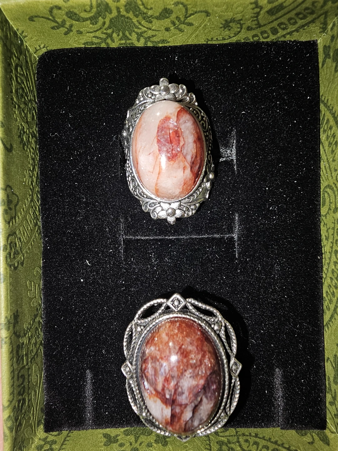 Vintage Style Rings -Fire quartz crystals