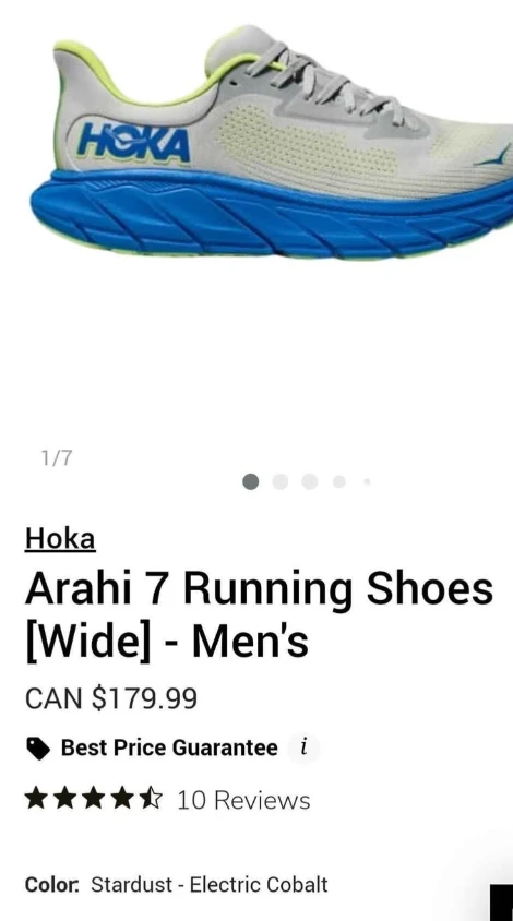 Hoka Arahi 7 Running Shoes - Blue/Grey - photo 4