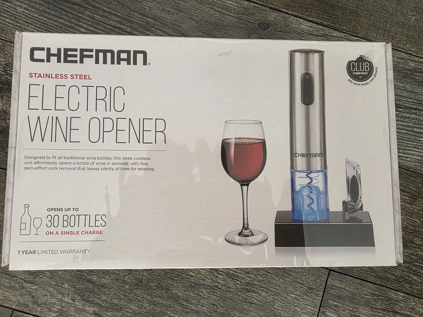 Chefman Stainless Steel Electric Wine Opener - New in Box!