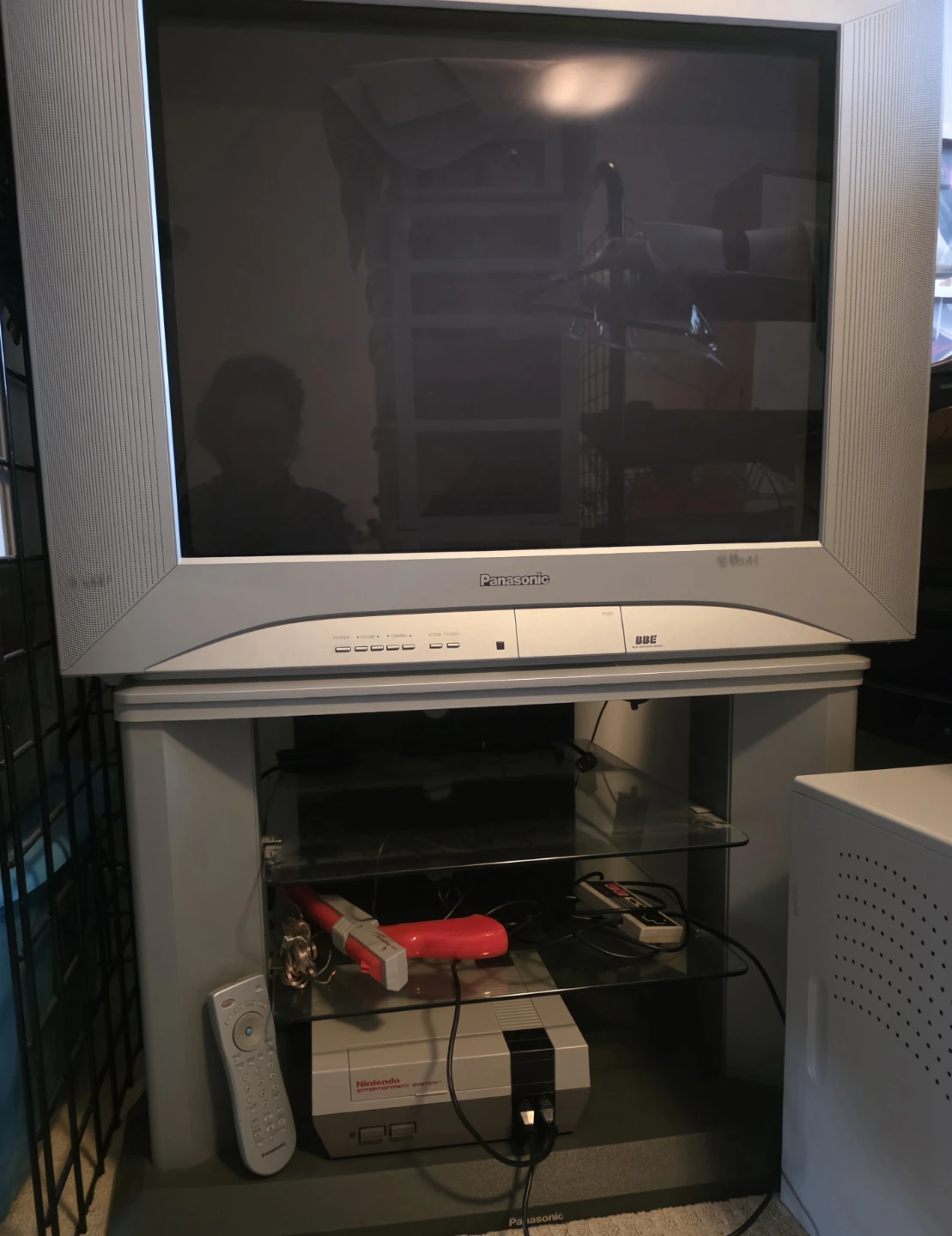 Older TV with stand set