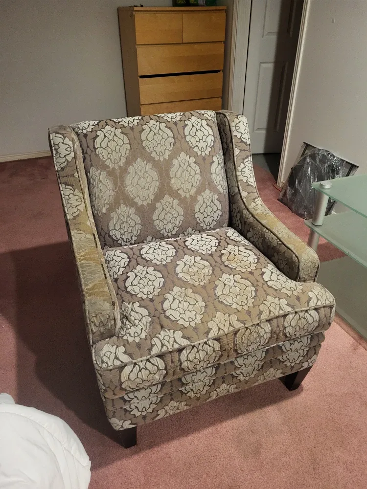 Patterned Wingback Armchair