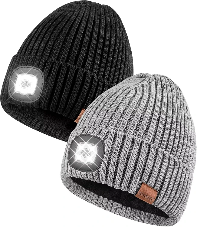 NEW 2pcs Pack Beanie with Light