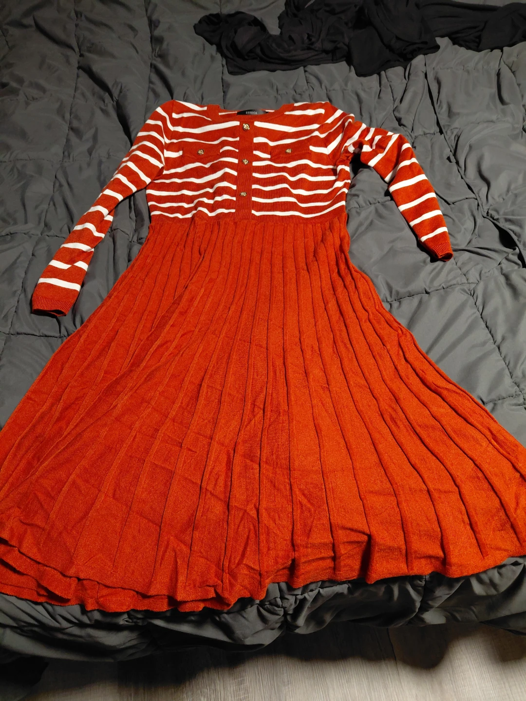 Zesica orange Striped Dress