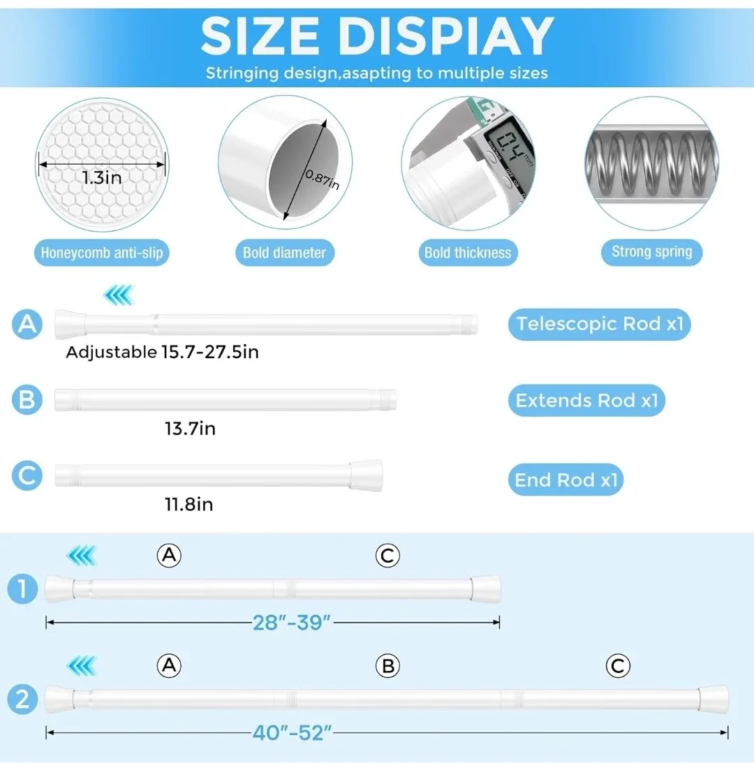 Tension Curtain Rod, 28-48 inch image indicator(5)