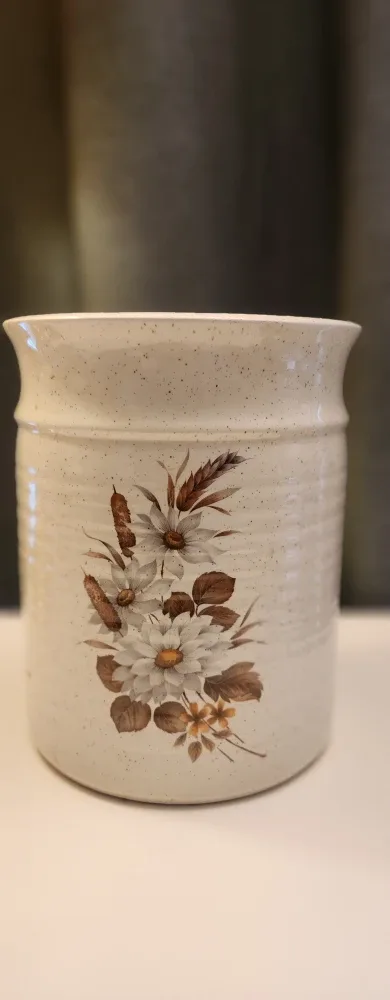 Vintage Ceramic Canister with Floral Design
